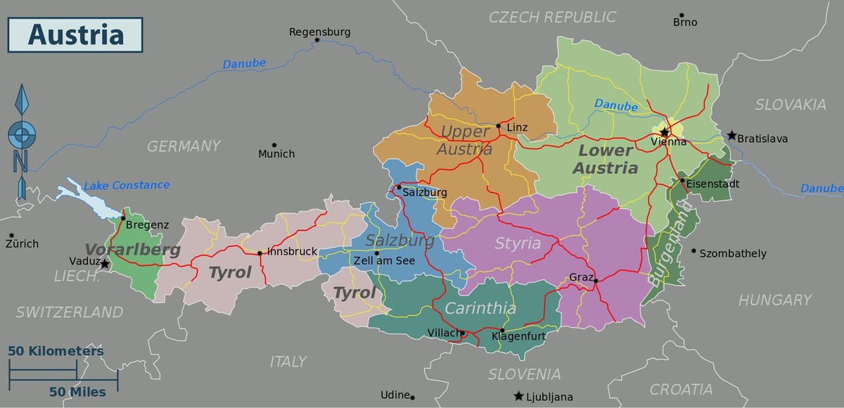 austria atracciones mapa