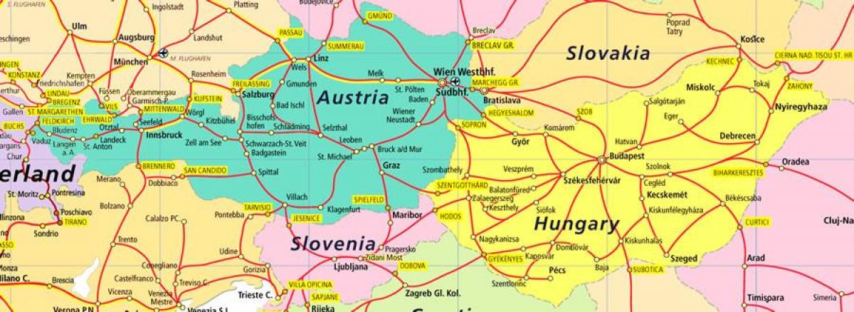 austria ferrocarril mapa