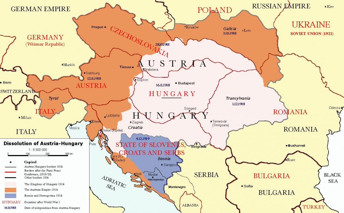 austria-hungría mapa de 1900