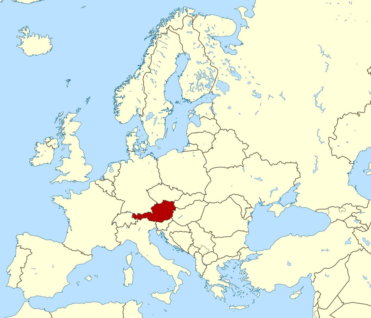 mostrar mapa de austria