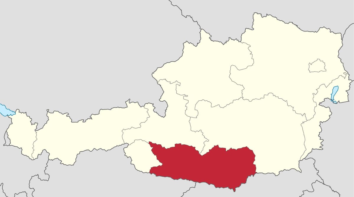 mapa de karnten, austria