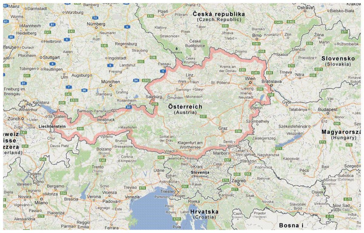 las fronteras austriacas mapa