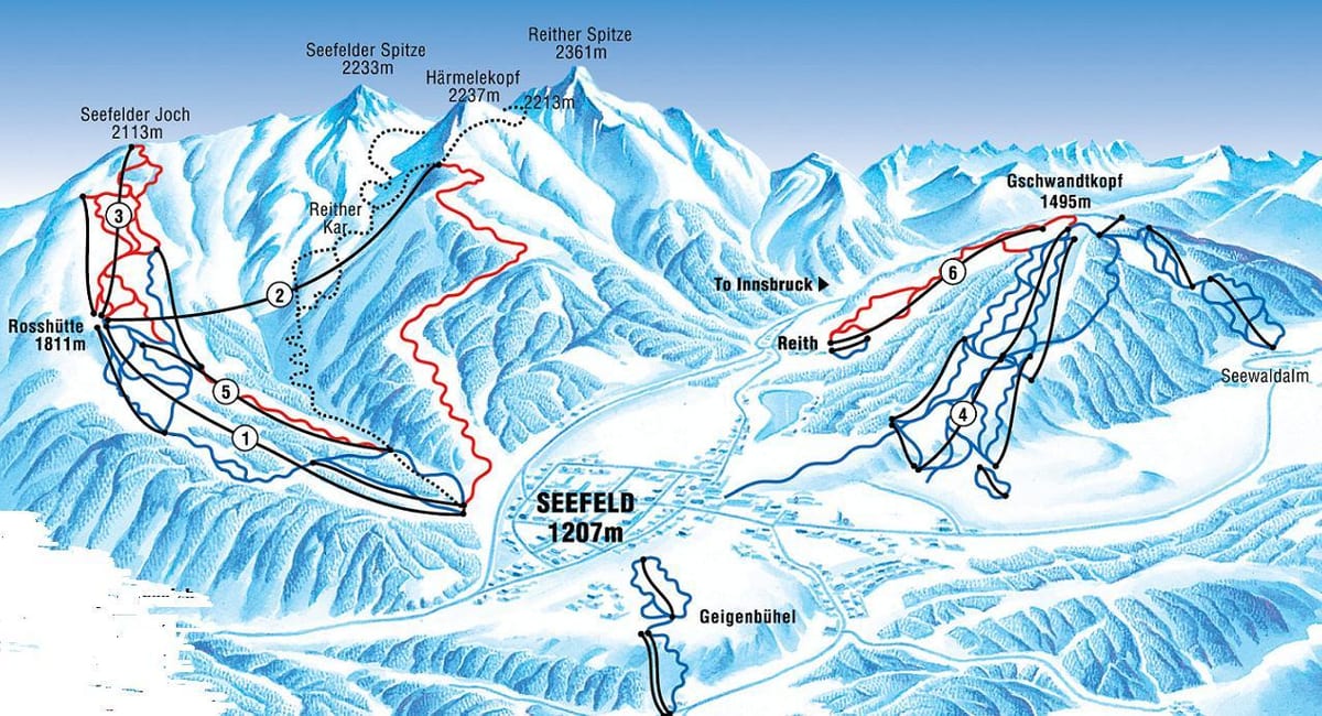 mapa de seefeld, austria