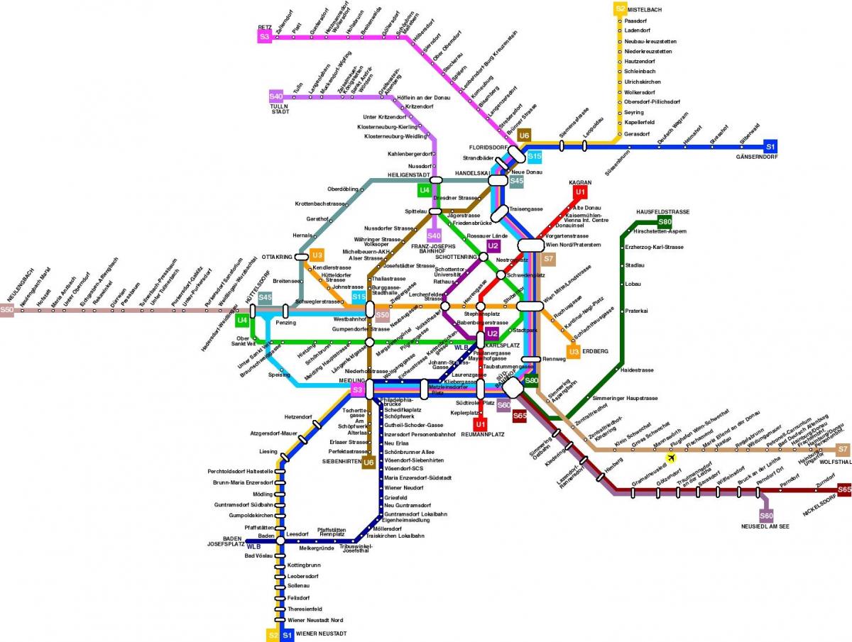 viena, austria mapa de transporte público