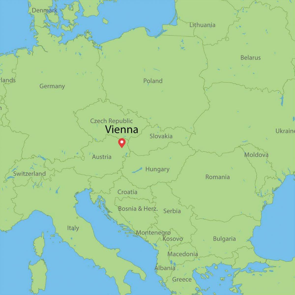 mapa de viena, austria mapa de europa