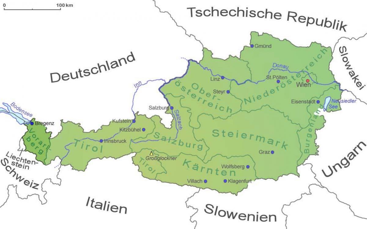 mapa de vorarlberg, austria