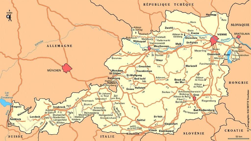 mapa de wien, austria