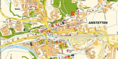 Mapa de amstetten, austria