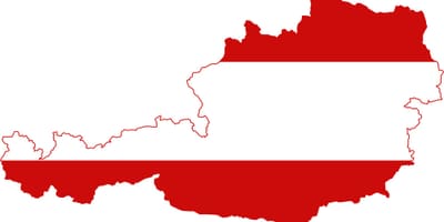 Austria mapa de la bandera
