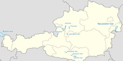 Mapa de lagos de austria