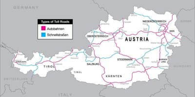Las carreteras de peaje en austria mapa