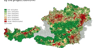 Austria densidad de población mapa