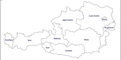 Mapa en blanco de austria
