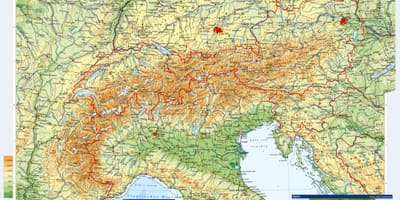El mapa topográfico de austria