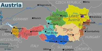 Provincias austríacas mapa