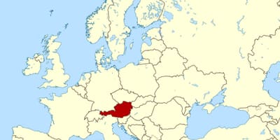 Mapa del mundo que muestra austria