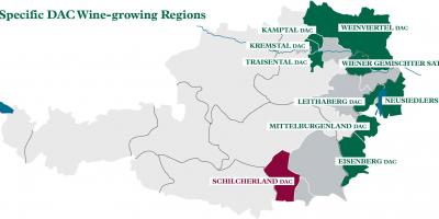 Vino austriaco regiones mapa