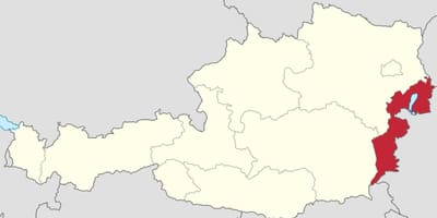 Mapa de burgenland, austria