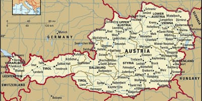 Mapa de castillos en austria