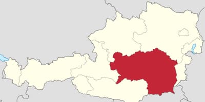 Mapa de estiria, austria
