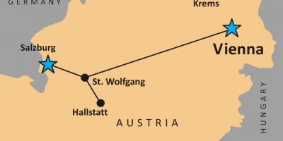 Mapa de hallstatt, austria 