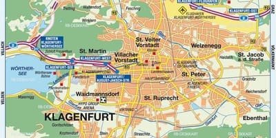 Mapa de klagenfurt, austria