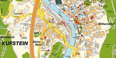 Mapa de kufstein, austria