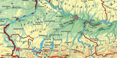 Mapa de la alta austria