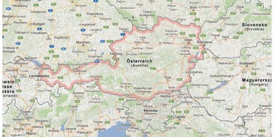 Mapa de austria y los países vecinos