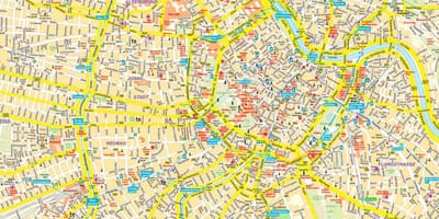 Calle de la ciudad de mapa de viena, austria
