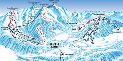 Mapa de seefeld, austria