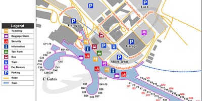 Mapa de aeropuerto de viena, austria