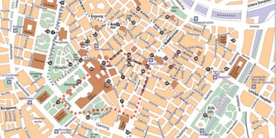 Viena, austria el centro de la ciudad mapa