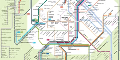 Las estaciones de tren en viena, austria mapa