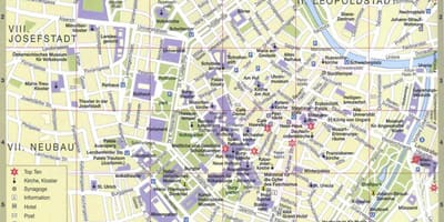 Mapa de viena, austria lugares de interés turístico